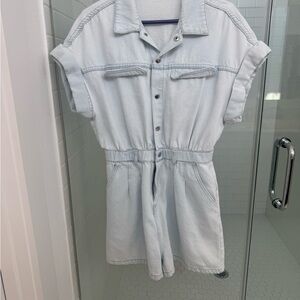 Short Sleeve Denim Romper